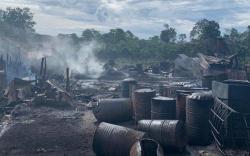 Terjadi Lagi, Tempat Penyulingan Minyak Ilegal di Muba Kembali Meledak