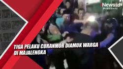 Video Tiga Pelaku Curanmor Diamuk Warga di Majalengka<