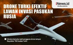 Infografis Ukraina Bersyukur Pakai Drone Bayraktar Turki Hadapi Rusia