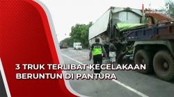 3 Truk Terlibat Kecelakaan Beruntun di Jalur Pantura, Sopir Terjepit