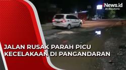 Video Jalan Rusak Parah Picu Kecelakaan di Pangandaran