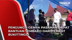 Video Pengungsi Gempa Pasaman Dapat Bantuan Sembako dari Pemkot Bukittinggi 