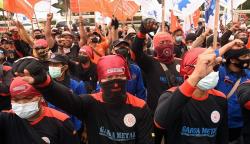 Batal di JIS, Buruh Demo di Depan Gedung DPR dan Istora Senayan pada 14 Mei 2022