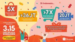 Akhiri Mega Sale Pertama Tahun Ini, Shopee 3.15 Hari Belanja Konsumen dapat Antusiasme Tinggi dari Pengguna 