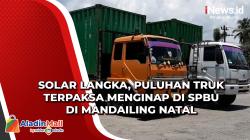Solar Langka, Puluhan Truk Terpaksa Menginap di SPBU di Mandailing Natal