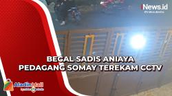 Begal Sadis Aniaya Pedagang Somay Terekam CCTV