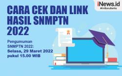 Infografis Cara Cek dan Link Pengumuman SNMPTN 2022