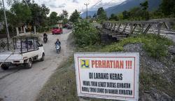 Jembatan Penghubung Kota Palu-Kabupaten Sigi Rusak Sejak September Tahun Lalu