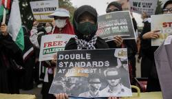 Aksi Damai di Kedubes AS Kutuk Tindakan Kekerasan Israel terhadap Rakyat Palestina