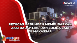 Petugas Gabungan Membubarkan Aksi Balap Liar dan Lomba Lari di Makassar