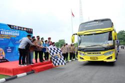 Mudik Kebangsaan, Polda Riau dan Cipayung Plus Berangkatkan 200 Pemudik
