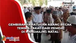 Gembiranya Ratusan Abang Becak Terima Zakat dari Pemda di Mandailing Natal