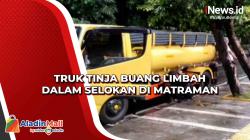 Truk Tinja Buang Limbah dalam Selokan di Matraman
