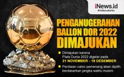 Infografis Penganugerahan Ballon dOr 2022 Dimajukan