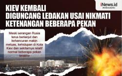 Infografis Kiev Kembali Diguncang Ledakan Usai Nikmati Ketenangan Beberapa Pekan
