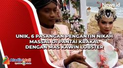Unik, 6 Pasangan Pengantin Nikah Massal di Pantai Krakal dengan Mas Kawin Lobster