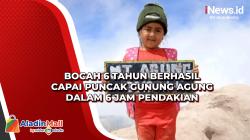 Bocah 6 Tahun Berhasil Capai Puncak Gunung Agung dalam 6 Jam Pendakian
