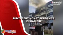 Ruko Bertingkat Terbakar di Gambir, 11 Unit Mobil Pemadam dengan  44 Personel Dikerahkan