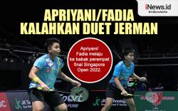 Infografis Apriyani/Fadia ke Perempat Final Singapore Open 2022 usai Kalahkan Duet Jerman