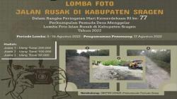 Sambut HUT RI, Perkumpulan Pemuda Desa Gelar Lomba Foto Jalan Rusak di Sragen