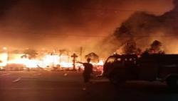 Kebakaran Hebat, Rumah Makan Tahu Sumedang di Limbangan Garut Rata dengan Tanah<