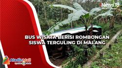 Bus Wisata Berisi Rombongan Siswa Terguling di Malang