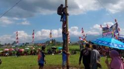 Meriah, Des Ganjar Tasikmalaya Gelar Lomba Panjat Pinang HUT Kemerdekaan RI<
