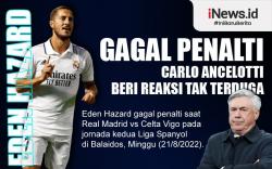 Infografis Eden Hazard Gagal Penalti, Carlo Ancelotti Beri Reaksi Tak Terduga