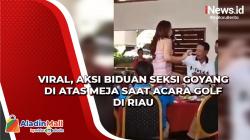 Viral, Aksi Biduan Seksi Goyang di Atas Meja saat Acara Golf di Riau