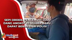 Sepi Order, Pengemudi Ojol dang Angkot di Muara Baru Dapat Beras dari Polisi