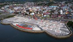 Foto dari Udara Pantai Anjungan Manakarra Ikon Kota Mamuju
