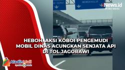 Viral, Aksi Koboi Pengemudi Mobil Dinas Acungkan Senjata Api di Tol Jagorawi