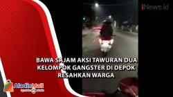 Bawa Sajam Aksi Tawuran Dua Kelompok Gangster di Depok Resahkan Warga