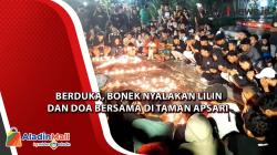  Berduka, Bonek Nyalakan Lilin dan Doa Bersama di Taman Apsari 