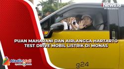 Putari Monas, Puan Maharani dan Airlangga Hartarto Jajal Mobil Listrik