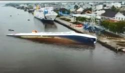 3 Truk yang Karam Bersama KM Satya Kencana III di Pelabuhan Kumai Berhasil Dievakuasi