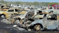 Gara-Gara Puntung Rokok 73 Mobil Ludes Terbakar di Parkiran, Pemilik Nangis