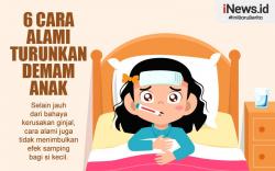 Infografis 6 Cara Turunkan Demam Anak tanpa Obat Sirop