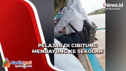 Perahu Mogok, Pelajar SMPN 4 Cibitung Sukabumi Terpaksa Mendayung ke Sekolah