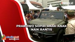 Begini Momen Prabowo Sopiri Anak-Anak Naik Rantis<