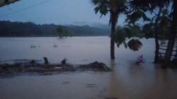 Sungai Cibuni Kadupandak Cianjur Meluap, Rendam Puluhan Rumah dan Sawah<