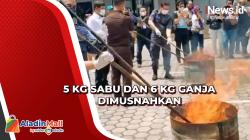 BNN Sumsel Musnahkan 5 Kg Sabu dan 6 Kg Ganja Kering<