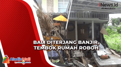 Diterjang Banjir, Tembok Warga di Perumahan Samatha Mumbul Bali Roboh