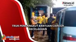  Truk Pengangkut Bantuan Korban Gempa Cianjur Tabrak Tebing di Ciloto, Diduga Rem Blong