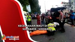  Diduga Senggolan, Pemotor Tewas Terlindas Truk Kontainer di Jalur Surabaya - Sidoarjo