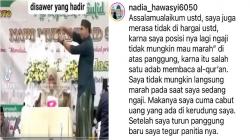 Viral Disawer saat Ngaji, Qori Internasional Ustazah Nadia Hawasy: Saya Marah dan Kesal
