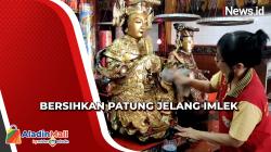 Warga Tionghoa di Kediri hingga Bali Bersihkan Patung Vihara Jelang Imlek