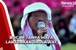 Sosok Azzam Nur Mu’jizat, Bocah Tanpa Kelopak Mata Pelantun Sholawat Asyghil 1 Abad NU