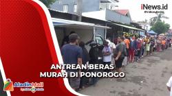 Demi Beras Murah, Ratusan Orang di Ponorogo Rela Antre, Stok Habis dalam 1 Jam