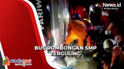 Bus Rombongan SMPN 3 Garut Terguling di Purworejo, Orang Tua Siswa Khawatir Datangi Sekolah